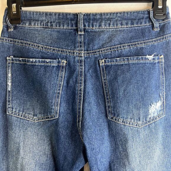 Midiross Boyfriend Distressed Straight Leg Jean Mid Rise Denim Size Small - Picture 6 of 7